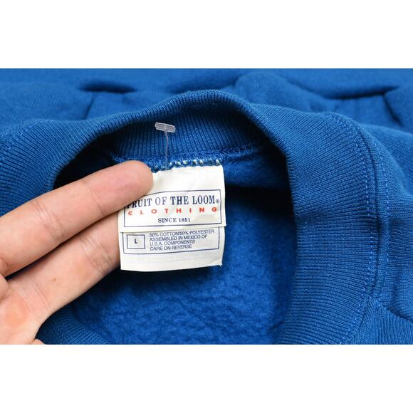 Vintage Fruit of the Loom Sweatshirt Mens Large Crewneck Pullover 90s USA Blend - Picture 7 of 8